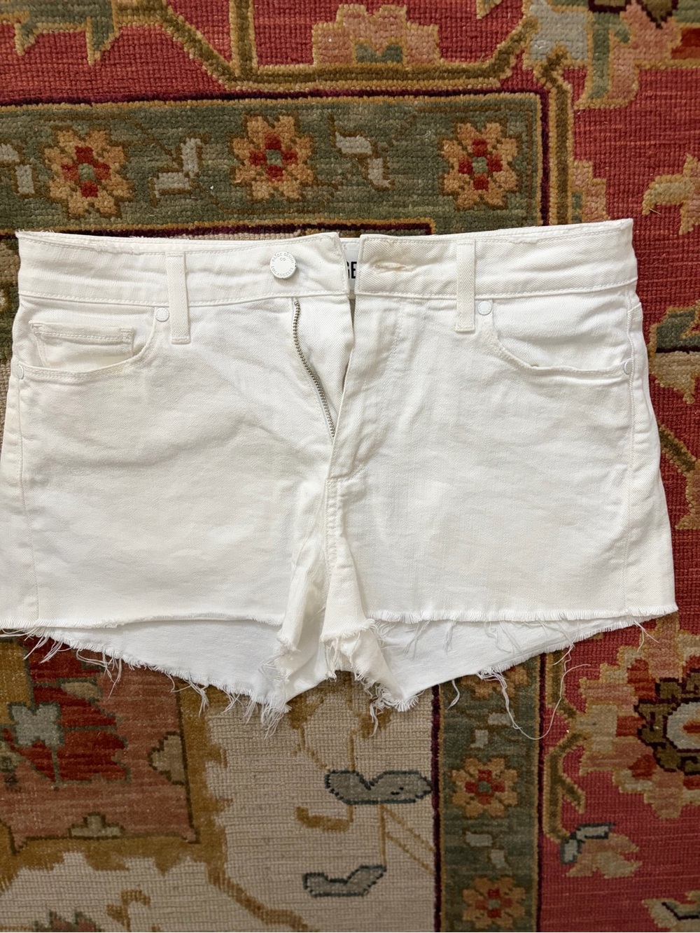 PAIGE Callie White Denim Shorts – Size 28 EUC